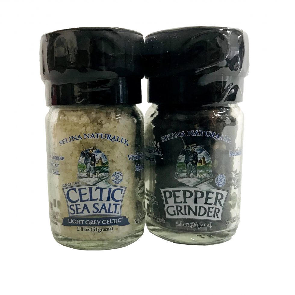 Celtic Sea Salt & Organic Pepper MiniGrinder Set Asheville Goods