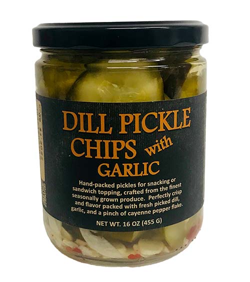 Copper Pot & Wooden Spoon Dill Pickle Chips with Garlic